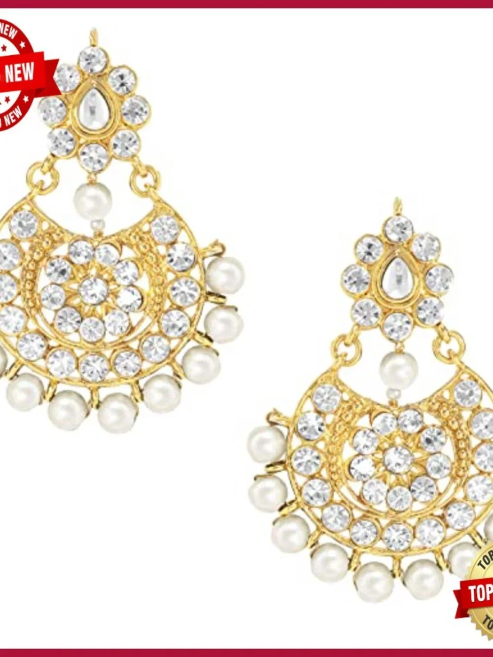 Gold Plated Kundan Choker Necklace & Earring Set Jewelry Gift